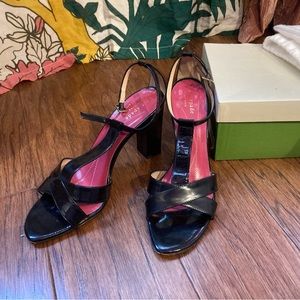 Vintage kate spade Lucinda chunky patent leather heels